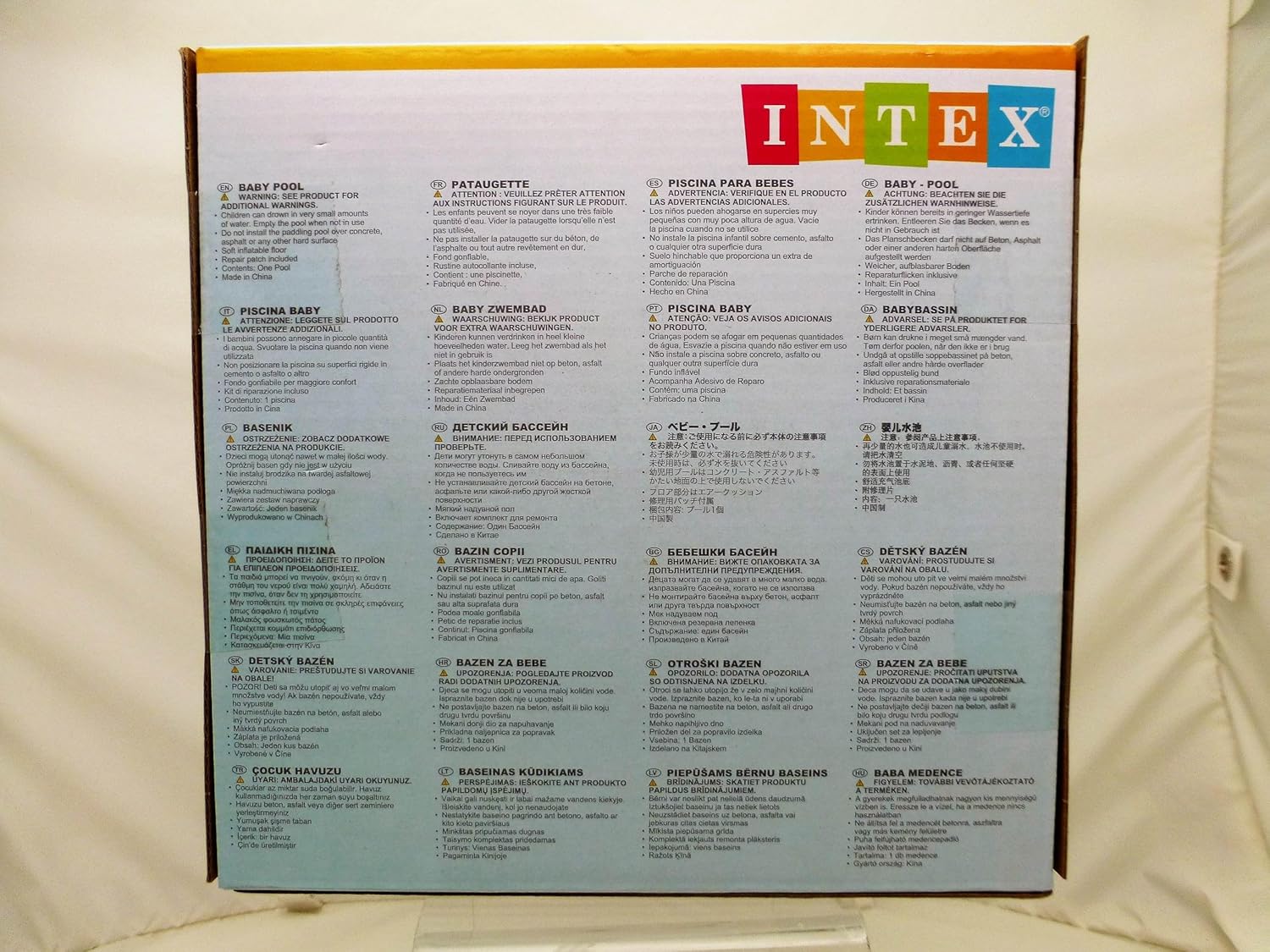 Intex 34" x 10" Sunset Glow Inflatable Round Baby Pool with 3-Ring Design for Ages 1-3 24hrsmart